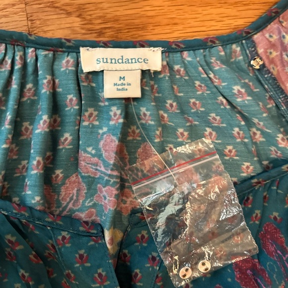 Sundance La Villette Midi Dress - Silky Texture - Boho Blue/Burgundy - Sz Medium - Picture 8 of 14